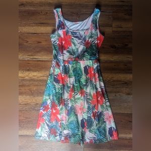 Tropical print sun dress